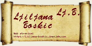 Ljiljana Boškić vizit kartica